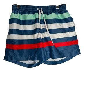 Chubbies  Men's Medium Multicolor Striped 4" Lined Swim Trunks Made‎ in USA